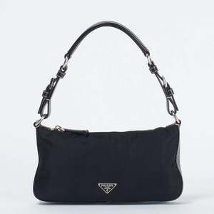 Prada Nylon Triangle Logo Plate Accessory Pouch Shoulder Bag